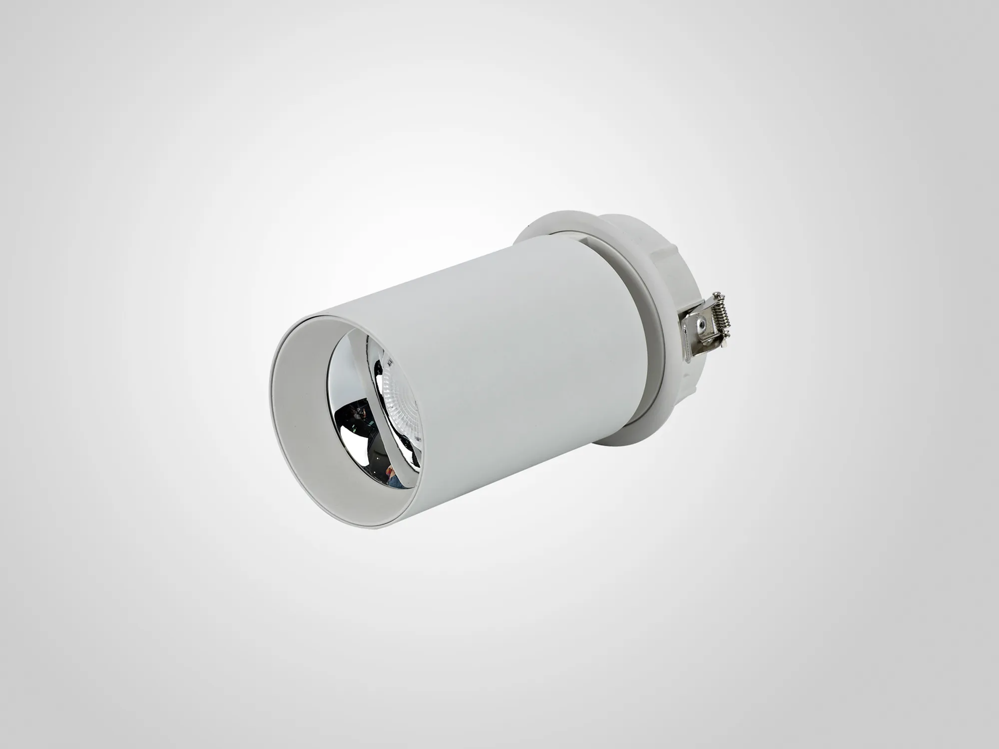 Eos A 20, Powered by EOS 20W 2700K 1480lm 10° Engine, White & White Adjustable Recessed Spotlight, IP20, 5yrs Warranty. DL350245  Dlux Eos A 20